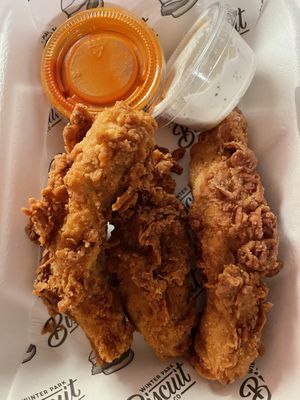 Chik strips with Buffalo n bleu cheese  at Winter Park Biscuit Company in Orlando