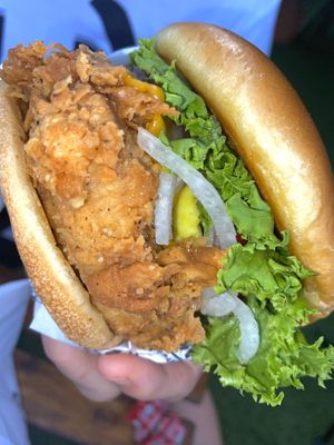 Chickn sandwich add onion  at Winter Park Biscuit Company in Orlando