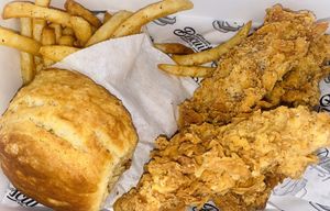 Vegan chicken and biscuits  at Winter Park Biscuit Company in Orlando