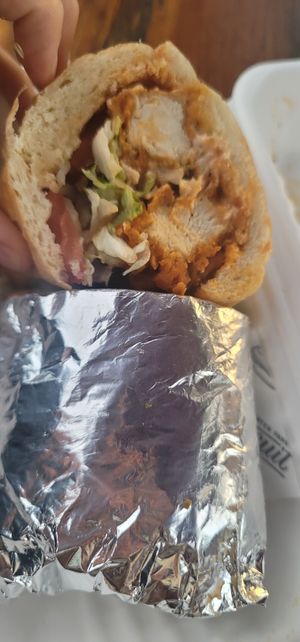 Crisp bread and chik'n at Winter Park Biscuit Company in Orlando