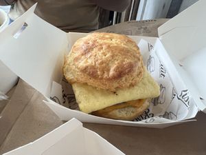 SEC biscuit (impossible sausage, just egg, and vg american cheese)  at Winter Park Biscuit Company in Orlando