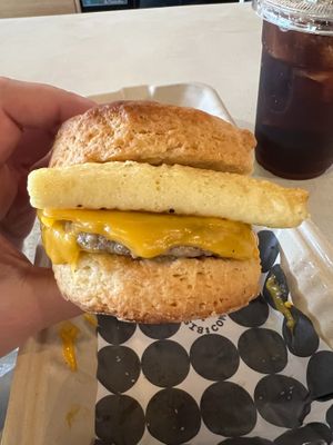 The SEC- Impossible Sausage, Just Egg, and Vegan
American Cheese on an Oat Buttermilk Biscuit at Winter Park Biscuit Company in Orlando