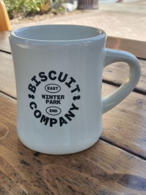 Very nicely shaped ergonomic mug at Winter Park Biscuit Company in Orlando