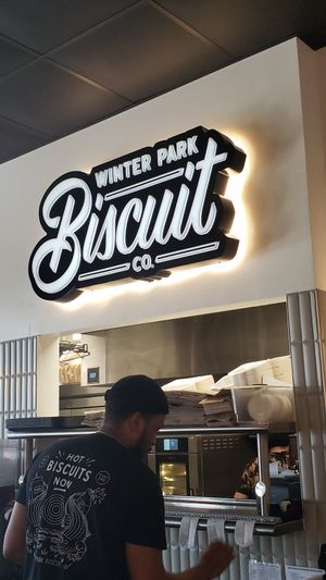 We sat at the counter, staff is super friendly and patient. at Winter Park Biscuit Company in Orlando