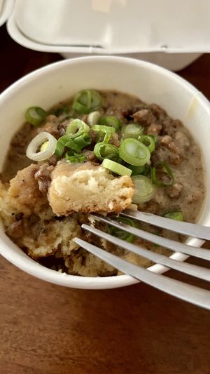 Biscuits n sausage gravy  at Winter Park Biscuit Company in Orlando