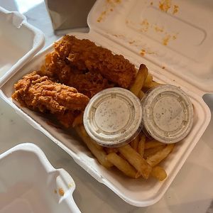 buffalo bleu strips w ranch at Winter Park Biscuit Company in Orlando