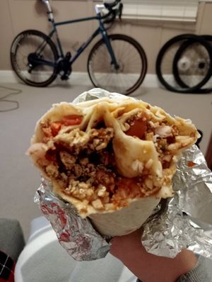 Soyrizo burrito at Antojitos in Newcastle