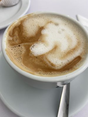 Cappuccino with soy milk 🥛   at Artepas Artesanos Pasteleros in Tenerife