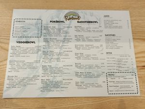 Menu at Rainbowl Poke in Da Nang