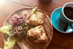Tempeh Reuben at Koda Coffee in Scarborough