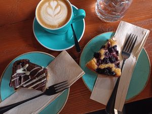 Brookie and polenta cake at Koda Coffee in Scarborough
