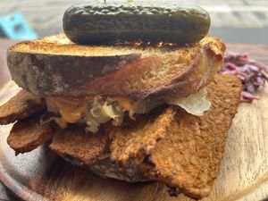 Tempeh Reuben  at Koda Coffee in Scarborough