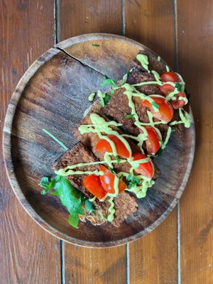 Tempeh Benedict. This seemed to be the most popular dish!  at Koda Coffee in Scarborough