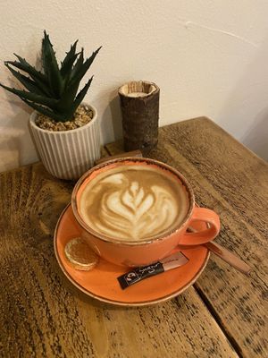 Oat milk cappuccino  at Sha-Ka Coffee House & Eatery in Scarborough