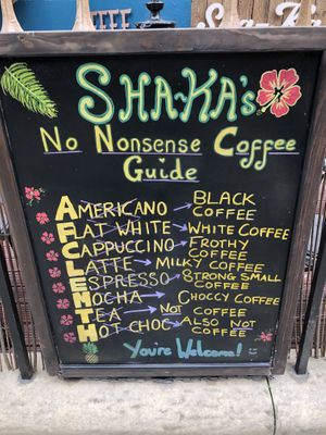 Coffee guide   at Sha-Ka Coffee House & Eatery in Scarborough