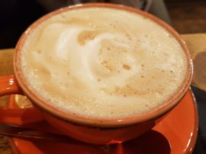 Decaf soya latte at Sha-Ka Coffee House & Eatery in Scarborough