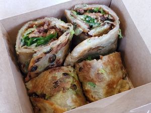 Scallion pancakes at Morning Nights in Long Beach