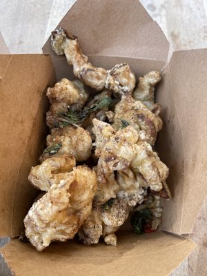 Yummy salt and pepper oyster mushrooms  at Morning Nights in Long Beach