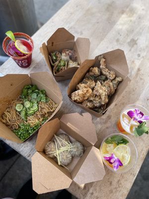 Our spread!   at Morning Nights in Long Beach