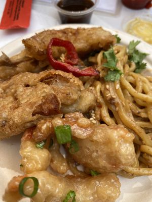 Salt and pepper oyster mushrooms  at Morning Nights in Long Beach