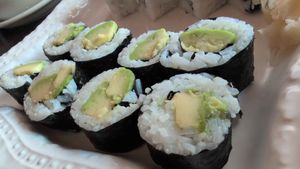 Avocado rolls at 168 Thai & Sushi in Middleburg