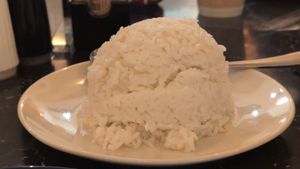 Rice (before adding to the  garlic and black pepper stir fry) at 168 Thai & Sushi in Middleburg