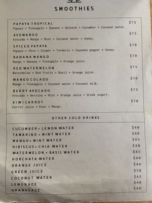 Menu at Local Coffee + Shop in Puerto Morelos