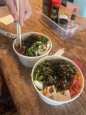 tofu veggie bowl (bottom right)  at Poke for the People in Haleiwa