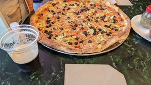 OMG... The crust, there sauce, toppings.. It was fantastic. This was the Tree Hugger. at Daytona Pizza & Wing Co in Daytona Beach