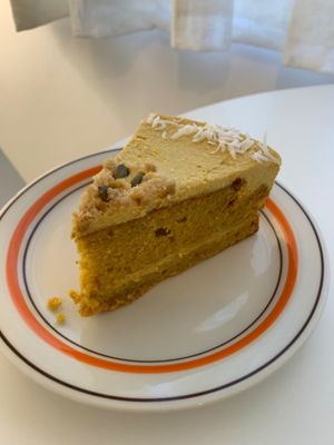 pumpkin cream cake at Vegan Vanilla Bakery in Daejeon