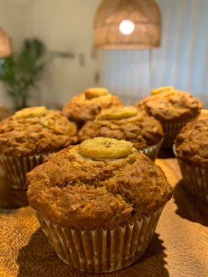 banana oat muffine at Vegan Vanilla Bakery in Daejeon