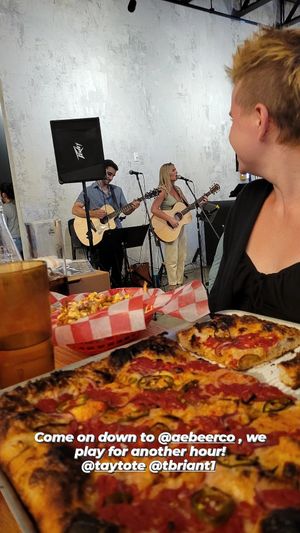 Vegan 🍕! and my band! 😀🎷🌱 at Alternate Ending Beer Co in Matawan