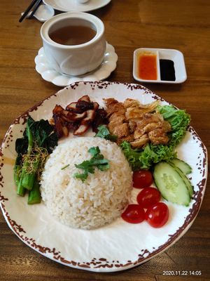 Chicken rice at Lotus Vegetarian 莲心 - Novena in Central Singapore