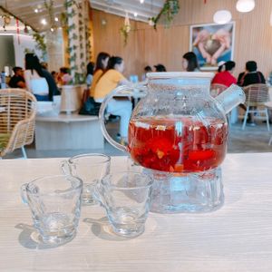 Revitalizing Fruits & Flower Tea at Lotus Vegetarian 莲心 - Novena in Central Singapore