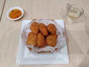 Fried fishless nugget at Lotus Vegetarian 莲心 - Novena in Central Singapore