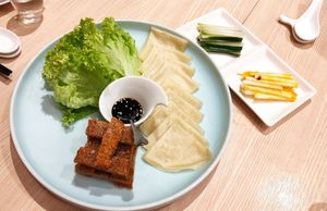 Crispy Summer Wrap w Passion Fruit 夏日百香脆皮卷 at Lotus Vegetarian 莲心 - Novena in Central Singapore
