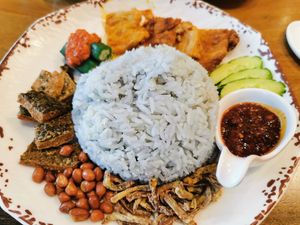 Blue Pea Nasi Lemak at Lotus Vegetarian 莲心 - Novena in Central Singapore