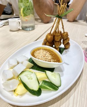 Soy meat satay at Lotus Vegetarian 莲心 - Novena in Central Singapore