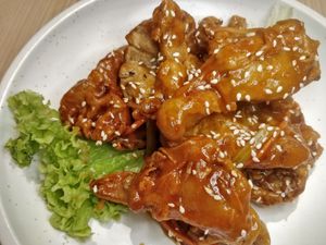 sweet and sour abalone mushroom at Lotus Vegetarian 莲心 - Novena in Central Singapore