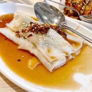 Steamed Mushroom Coriander Rice Rolls w Jap Soyu $5.80 at Lotus Vegetarian 莲心 - Novena in Central Singapore