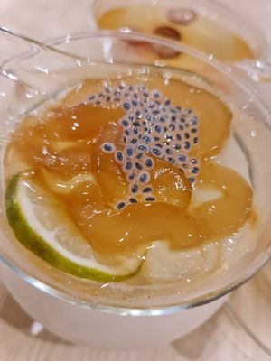 Lemongrass Jelly with Sea Coconut ~ 1/4/22 at Lotus Vegetarian 莲心 - Novena in Central Singapore