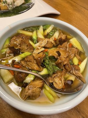 Asparagus & Monkey Head in Herbal Broth  at Lotus Vegetarian 莲心 - Novena in Central Singapore