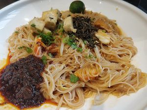 Dry Mee Siam in Nonya style at Lotus Vegetarian 莲心 - Novena in Central Singapore