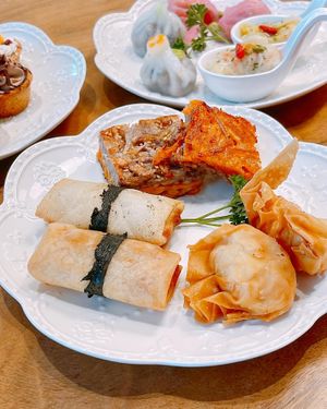 Royale afternoon tea set for 2 (3-5pm daily)   at Lotus Vegetarian 莲心 - Novena in Central Singapore