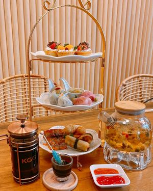 Royale afternoon tea set for 2 (3-5pm daily)  at Lotus Vegetarian 莲心 - Novena in Central Singapore