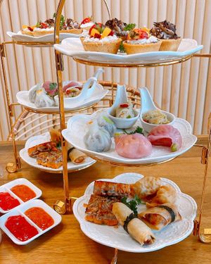 Royale afternoon tea set for 2 (3-5pm daily)  at Lotus Vegetarian 莲心 - Novena in Central Singapore