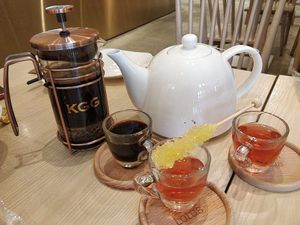 High tea spread - tea and coffee at Lotus Vegetarian 莲心 - Novena in Central Singapore