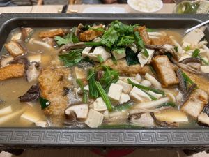Miso broth grilled fish  at Lotus Vegetarian 莲心 - Novena in Central Singapore