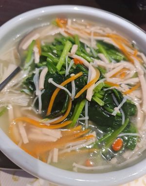 Spinach in Superior Broth ~ 15/6/22 at Lotus Vegetarian 莲心 - Novena in Central Singapore