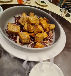 Caramelised Yam Cube with Raw Sugar ~ 15/6/22 at Lotus Vegetarian 莲心 - Novena in Central Singapore